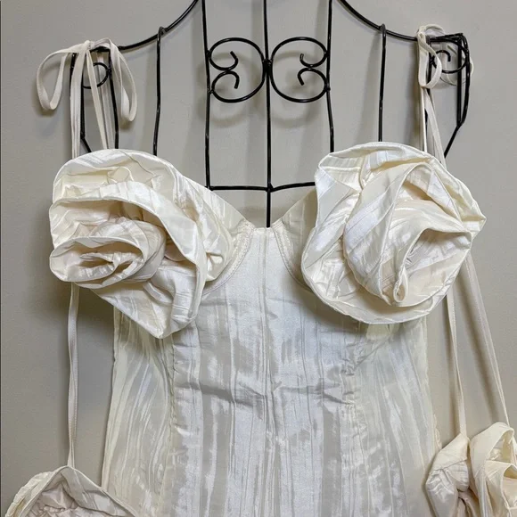 💚For Love And Lemons Women’s Kali White Ivory Mini Dress, Size XS - Picture 3 of 13